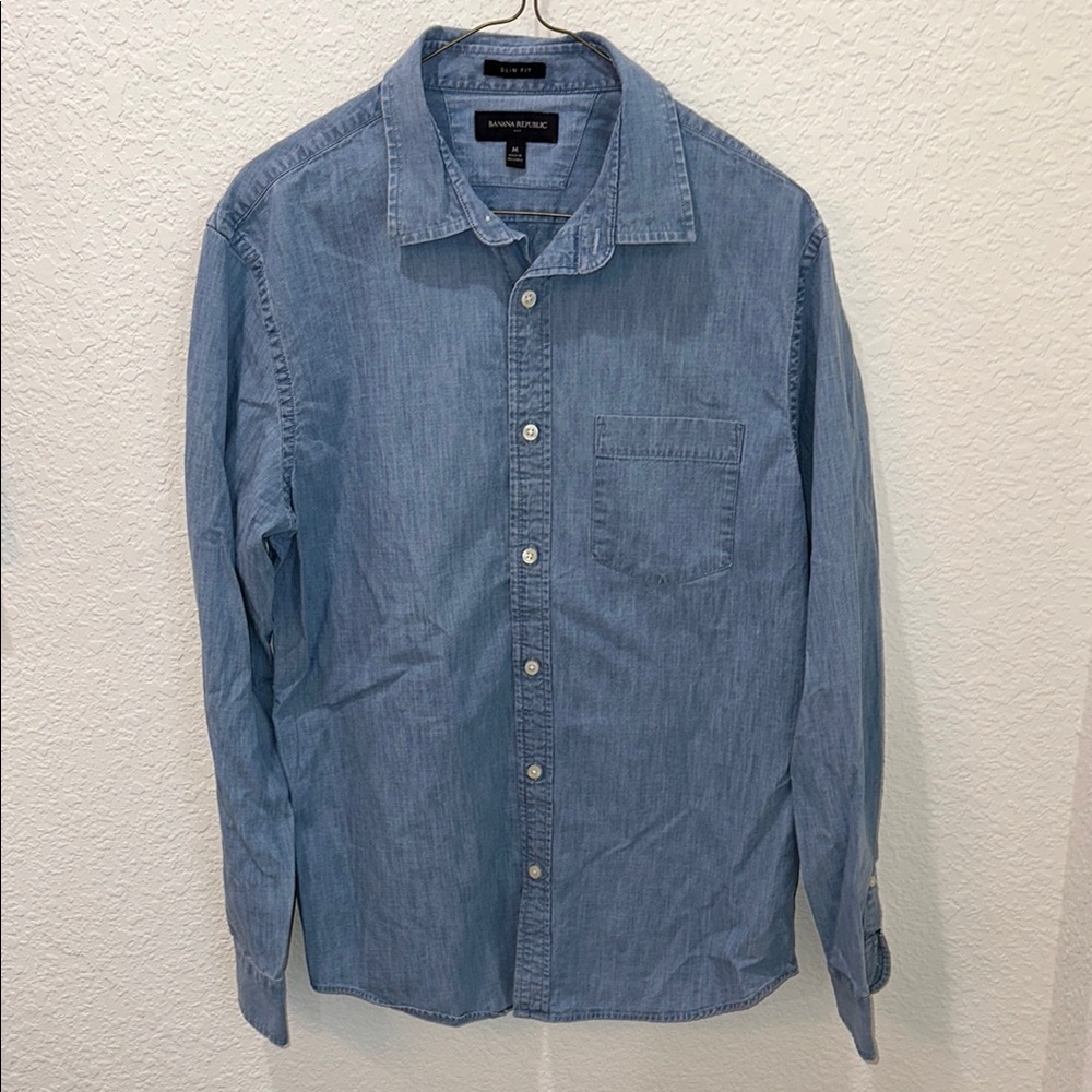 Banana Republic Men's Denim/Jean Button-Up Shirt
